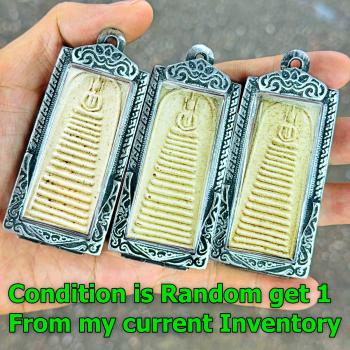 Wealth Antique100y Somdej Toh WatRakang Behind Yhan Long 16row Thai Amulet 17610